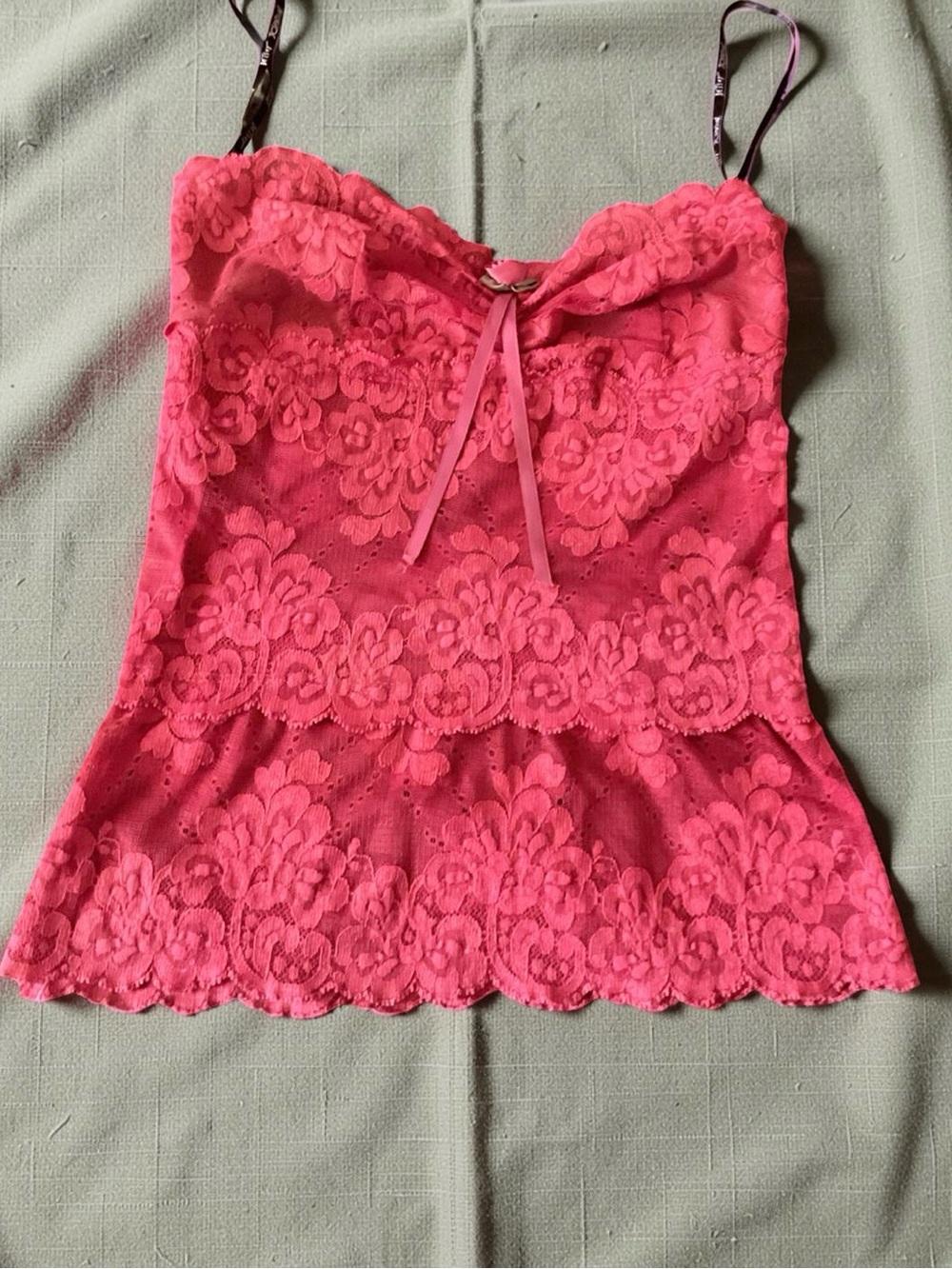 BETSEY JOHNSON NEW YORK CORAL LACE TUBE TOP CAMISOLE Sz S - Picture 2 of 7